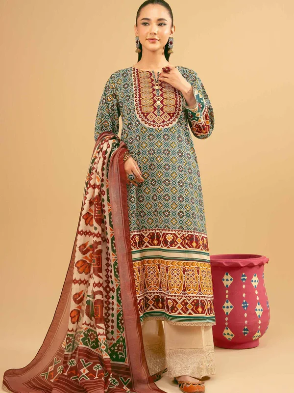 Verdant Bloom Printed Suit Set